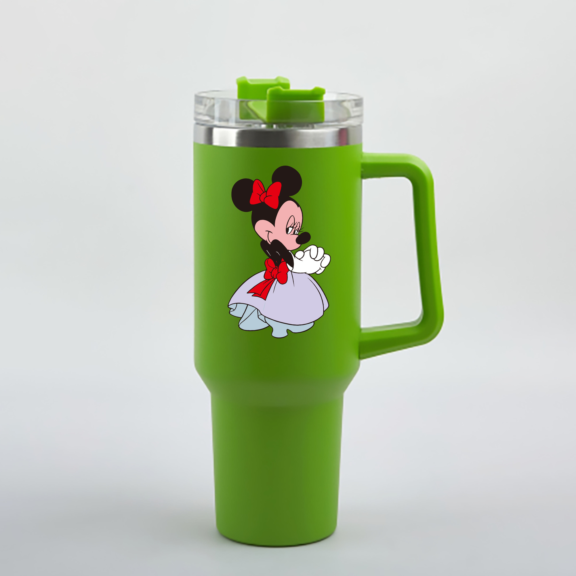 （画像用） ミッキーマウス Mickey Mouse 1200mL車用タンブラー - クリスタルステッカー（プラスチックストロー付き）